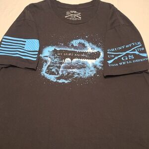 Grunt Style T Shirt Mens XL Black My Spirit Animal Handgun Graphic Patriotic Tee